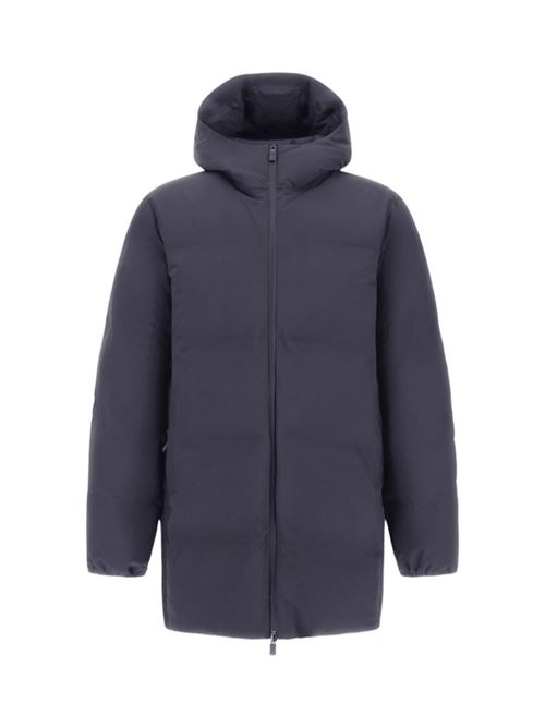 Giaccone da uomo 3/4 in tessuto tecnico stretch, imbottitura in piuma, colore blu HERNO | PI001246U12590SZ9201
